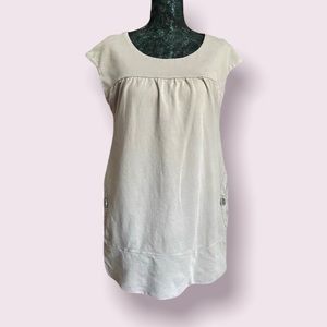 Hillard & Hanson Light Gray Tee Dress with Pockets